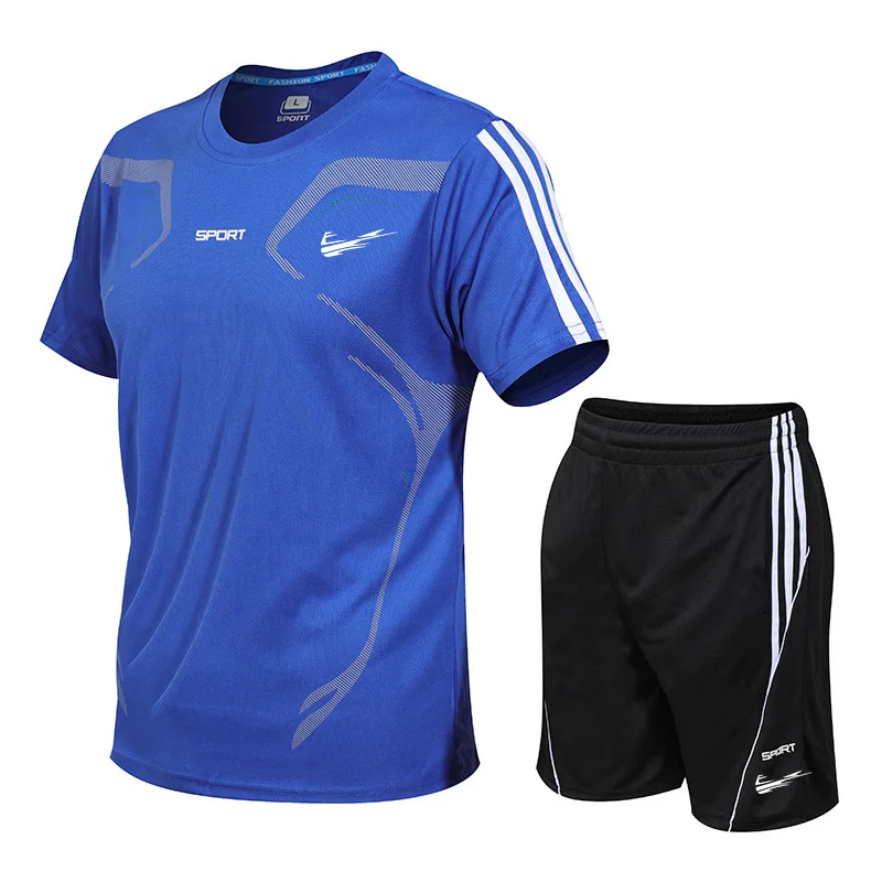 

New Quick Dry Men's Sport Running Suits Basketball Soccer Training Tracksuits Jersey Summer Fitness Sportswear Gym Clothing Sets