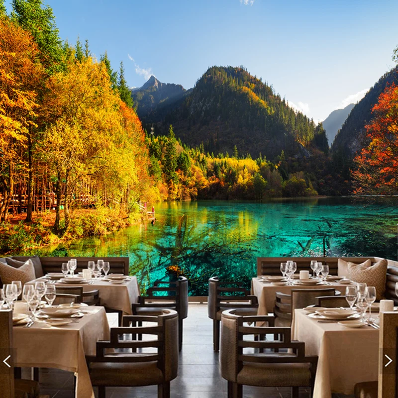 Large modern photo murals,Colorful woods,natural scenery wallpaper for