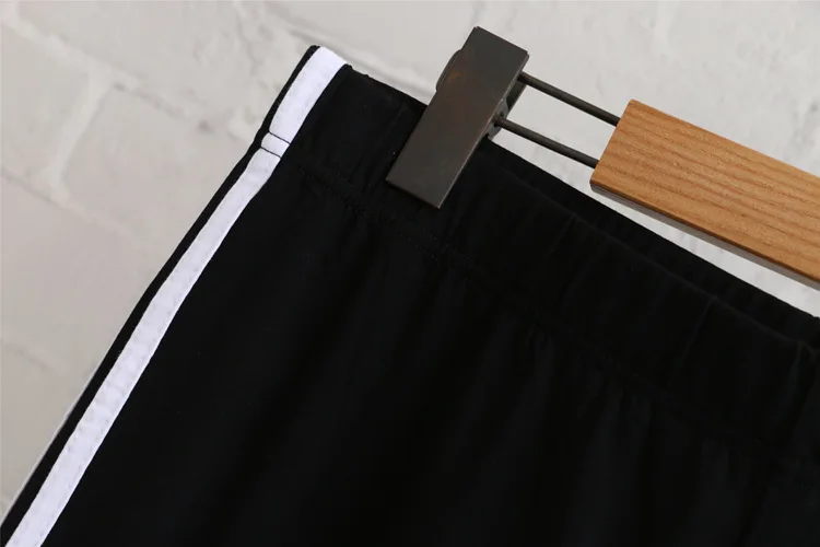 Striped Leggings Women Plus Size 3 4 5 6 XL Casual Cotton Slim Skinny Bodycon Leggings Black QYL217 Leggings