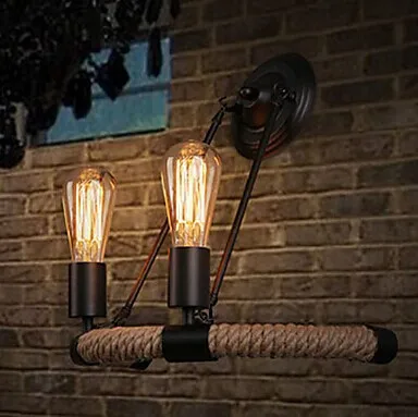 

2 Lights,Retro American Loft Style Vintage Industrial Wall Lamp,Edison Wall Sconce For Bedroom bar home lights,Bulb Included E27