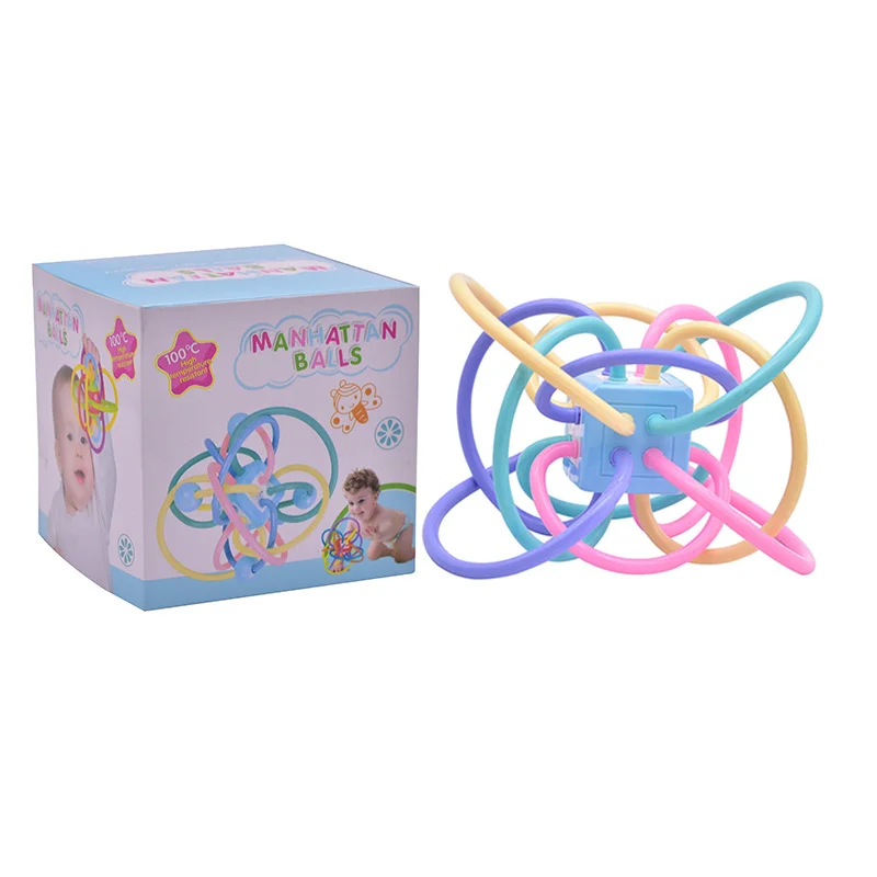 Baby Teether Baby Toys Baby Molars Cultivate Perception Grinding Ball Baby Born Plastic Hand Bell Silicone Toothbrush for Fun