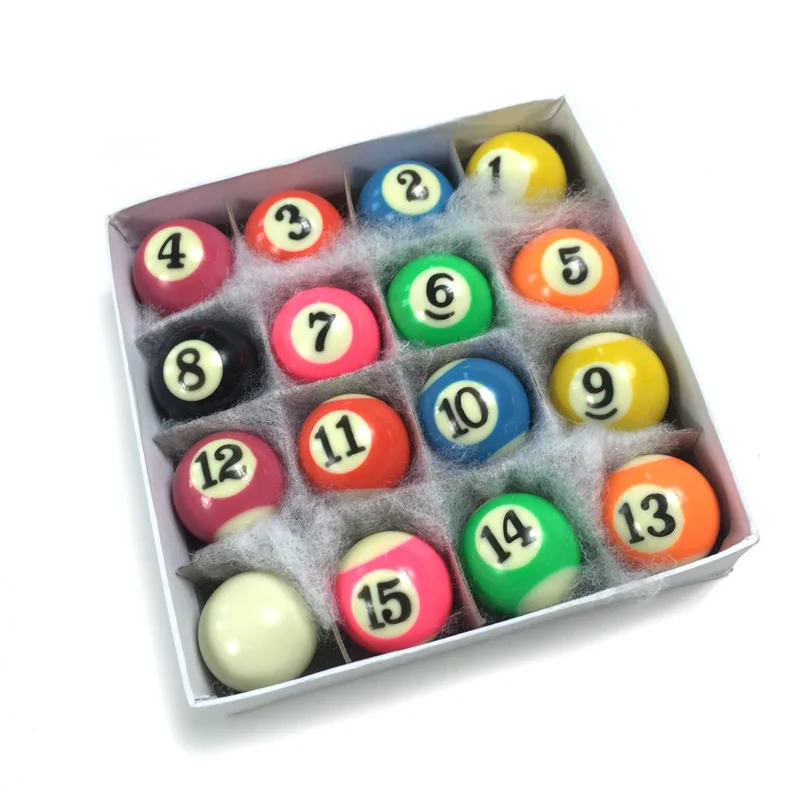 25mm hard resin full set Billiard Pool balls for Children pool table complete set of Children Billiard balls