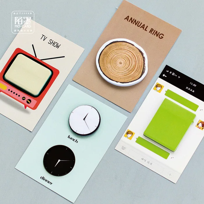 

1 Pcs Novelty Korean Kawaii Cute Creative Tv Show Clock Sticky Note Planner Sticker Post It Memo Pad Stationary Office Supplies
