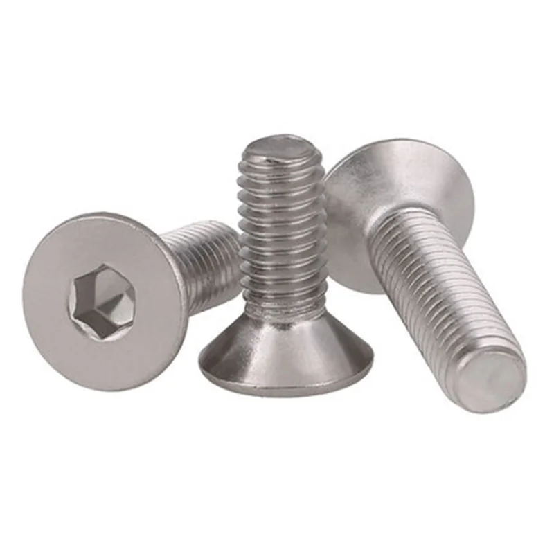 

5pcs M5 304 flat head screw countersunk heads Hexagon bolt stainless steel flats cup screws 35mm-100mm Length