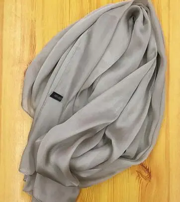 Женский брендовый серый шелковый шарф тутового цвета, шаль, 180*80 см, большой дизайн, женские шарфы, летние шали, хаки, черный - Цвет: photo color