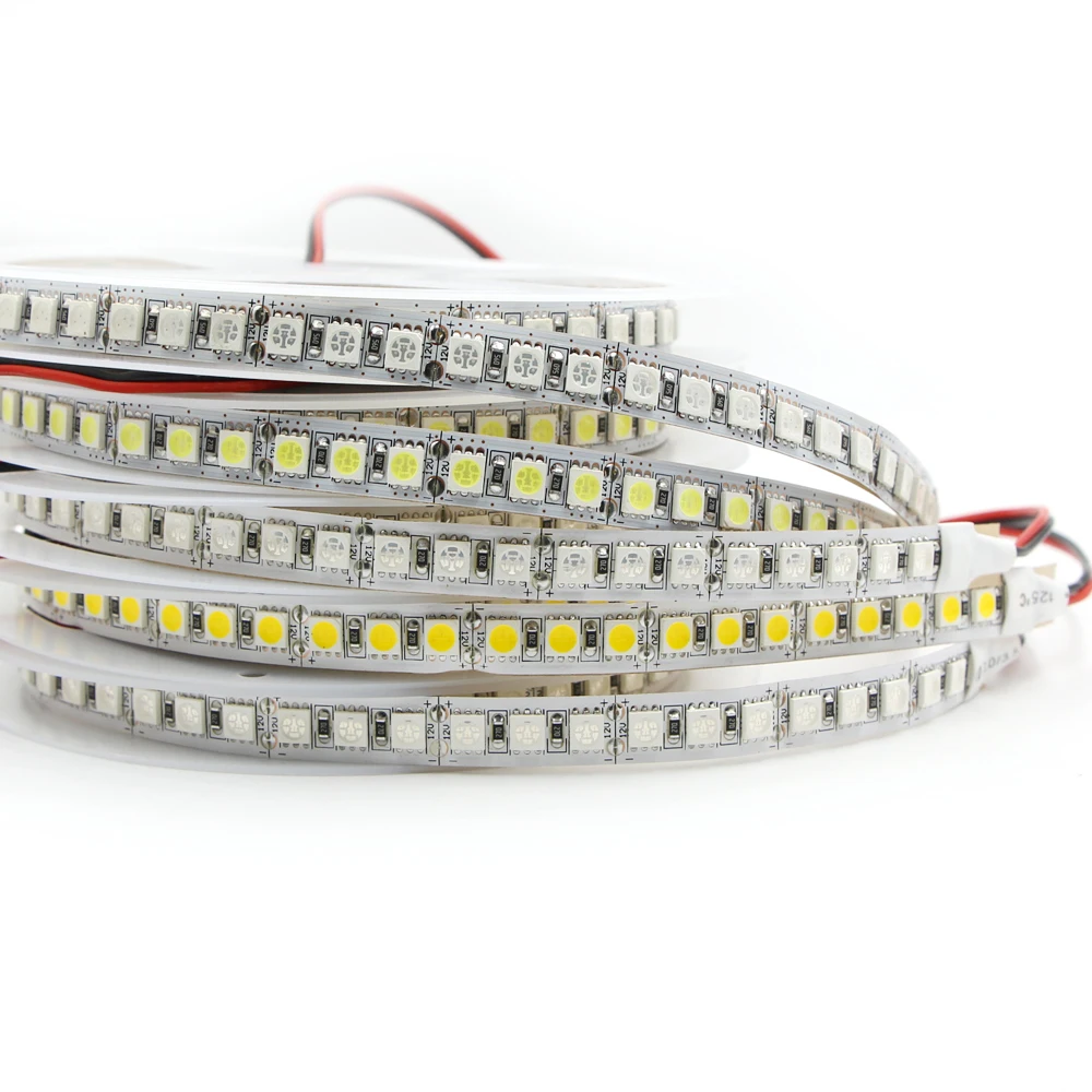 5 м 5050 SMD Светодиодная гибкая полоса света DC 24V 300 600 LED черная PCB не