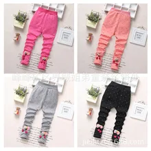 Весенняя одежда для детей детские брюки леггинсы для девочек корейские дети милые вышитые хлопковые леггинсы дикий