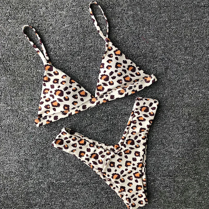 Surfing Bikini set Two-piece Swimwear Padded Push up Bathing suit Summer Womens Ladies Printed Triangle Beachwear |