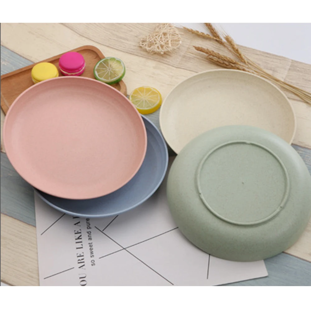 Snack Dish Wheat Straw Eco-friendly Dipping Serving Tray Appetizer Table Plate