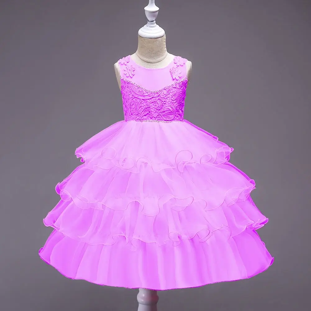 

2019 New Girls Pearls Birthday Wedding Party Princess Dresses Flower Girl Dress Kids White Tutu Mesh Costume Children Clothes