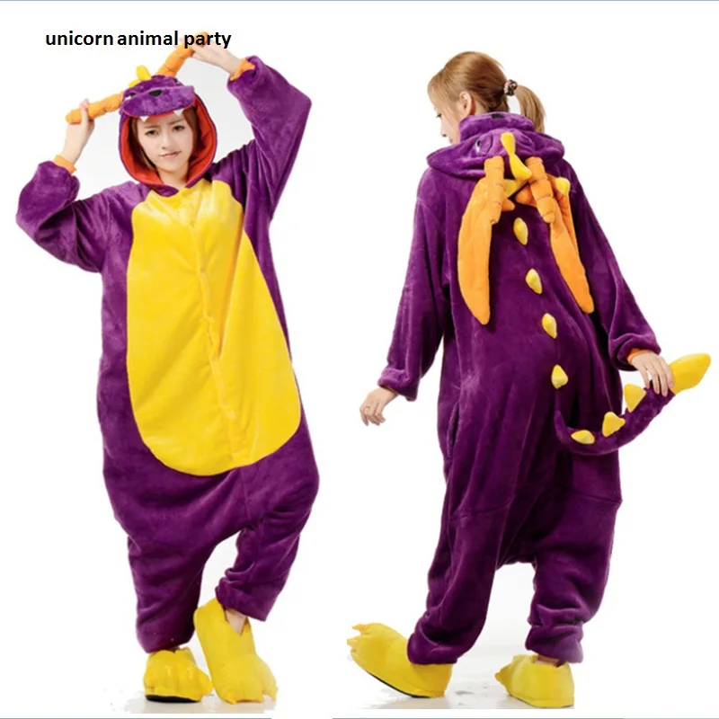 

Halloween Costumes Animal Purple Dinosaur Onesies Adults Sleeping Wear Kigurumi Pajamas Cosplay Anime Cartoon Sleepwear