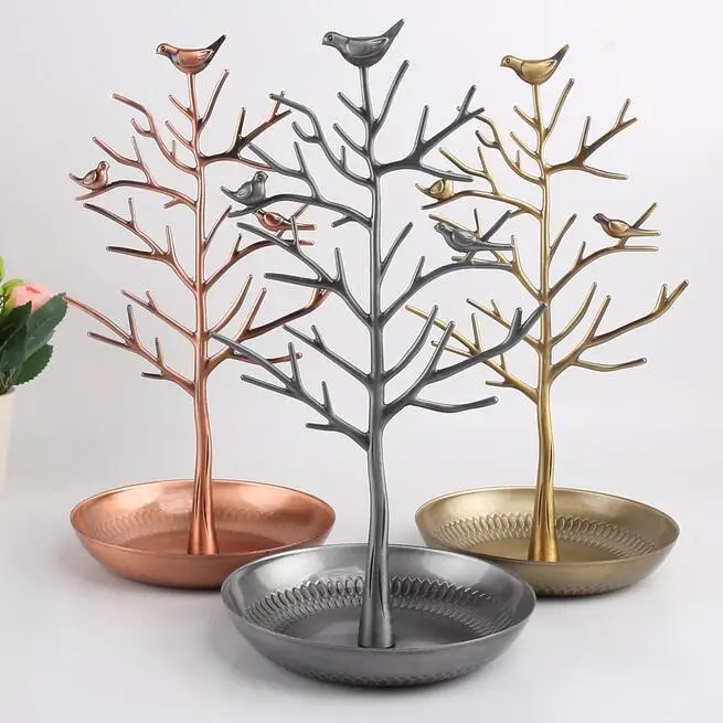 

Nice Design Creative Jewelry Display Rack Bird Metal Retro Earrings Necklace Display Shelf Holder Rack Necklaces Pendants Holder