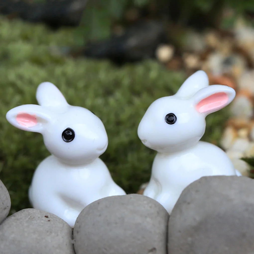 

2PCS Lovely Resin Plants Rabbit Cute Micro Landscape Succulent Ornaments Plant Decoration Garden Miniatures DIY Doll