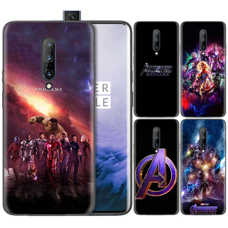 

Business Pattern Phone Black Rubber Soft Silicone Case Bag Cover for 1+ Oneplus 6T Cases 6 7 Pro 5G Fundas Avengers 4 Endgame