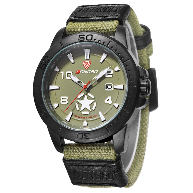 LONGBO Luxury Men Genuine Leather Watch Sports Quartz Watches For Men Male Leisure Clock Simple Watch