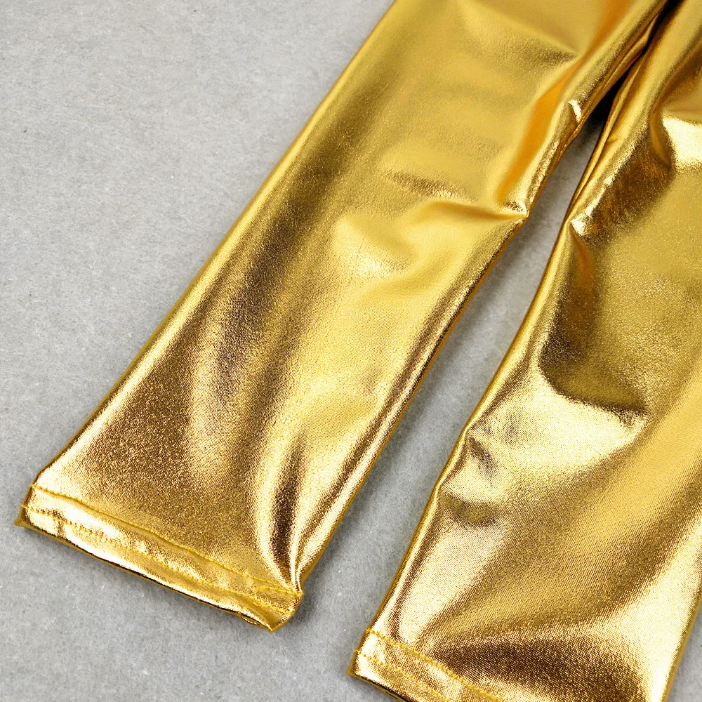 Baby Boys Girls Leggins Metallic Gold Silver Punk Pants Kids Boys Trousers Spring Summer Children's Clothes boys pants linen pants