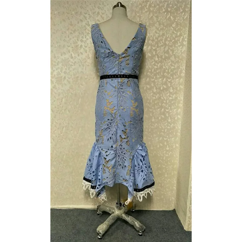 Брендовое женское кружевное платье без рукавов Элегантное открытое на одно