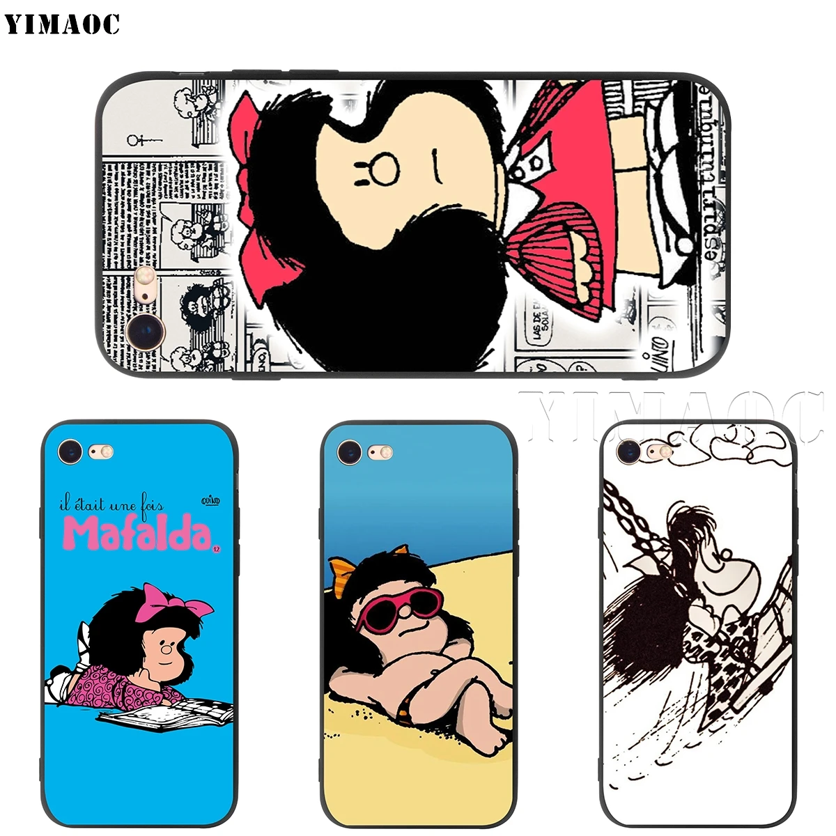 Мягкий силиконовый чехол YIMAOC Mafalda для iPhone 11 Pro XS Max XR X 8 7 6 6S Plus 5 5S SE