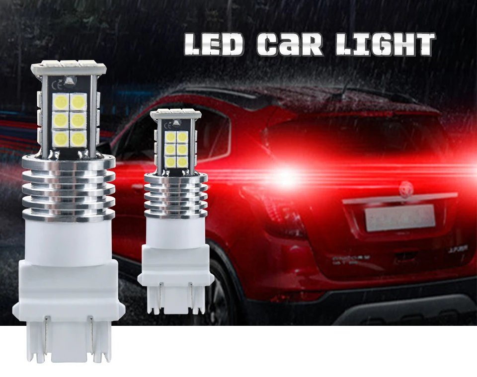T25 3156 3157 P277W 1960LM LED Bulb Car Fog Light Tail Driving Lamp DRL Daytime Running Reverse Lamps 12 V 6000K White 3030 SMD (1)