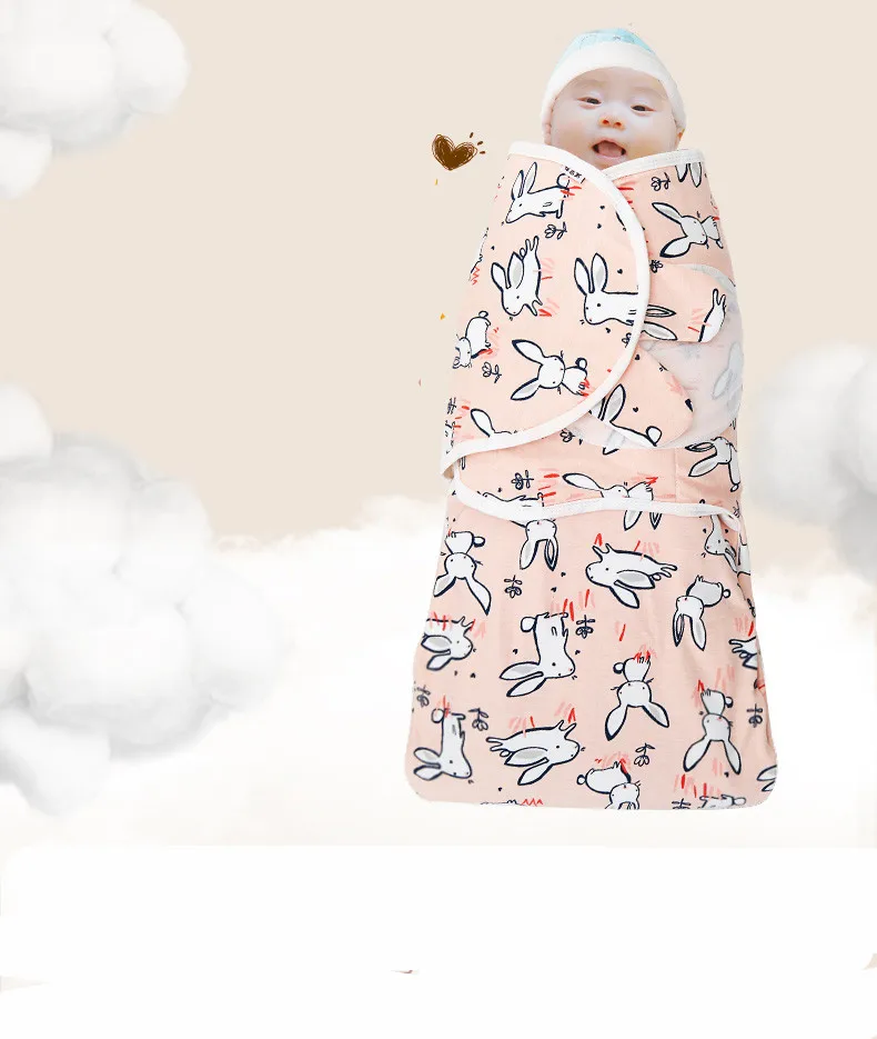 FY029C New arrival baby blankets combed cotton newborn receiving wraps unisex infant`s parisarc womb double swaddling swaddle