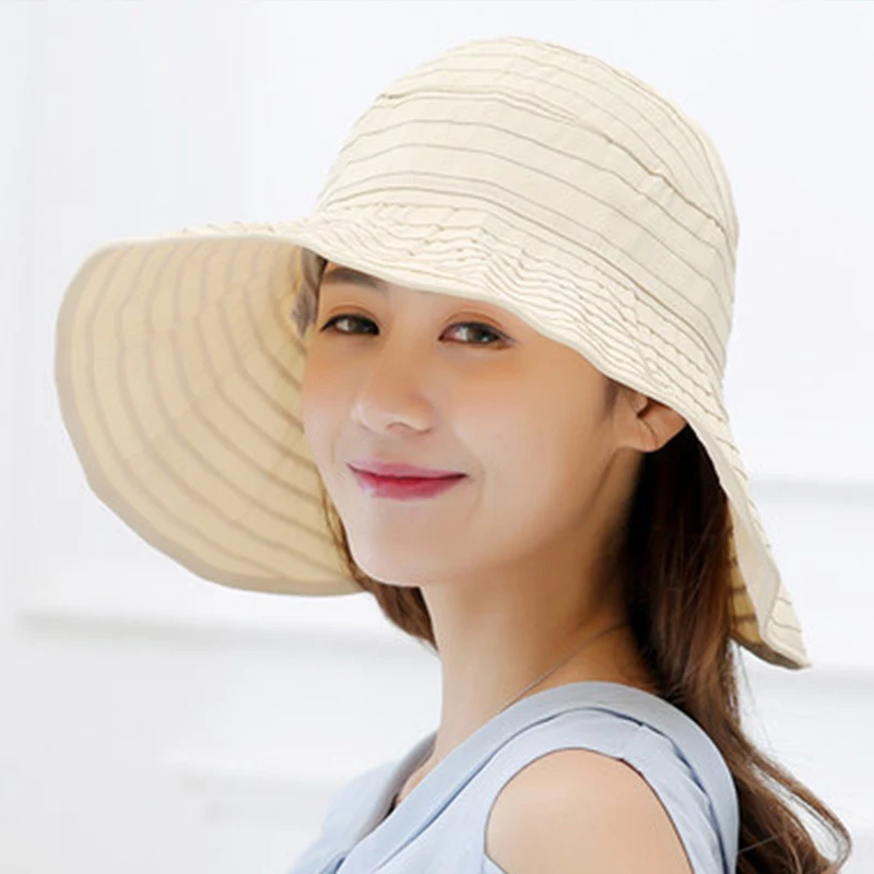Summer women Large Brim Sun Hat Solid 