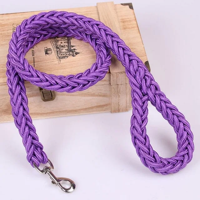 1.2M Length Large Dog Hand-knitted Leash Nylon Rope iron Buckle Pet Traction Rope For Big breed dogs Pet Traction Rope Firm