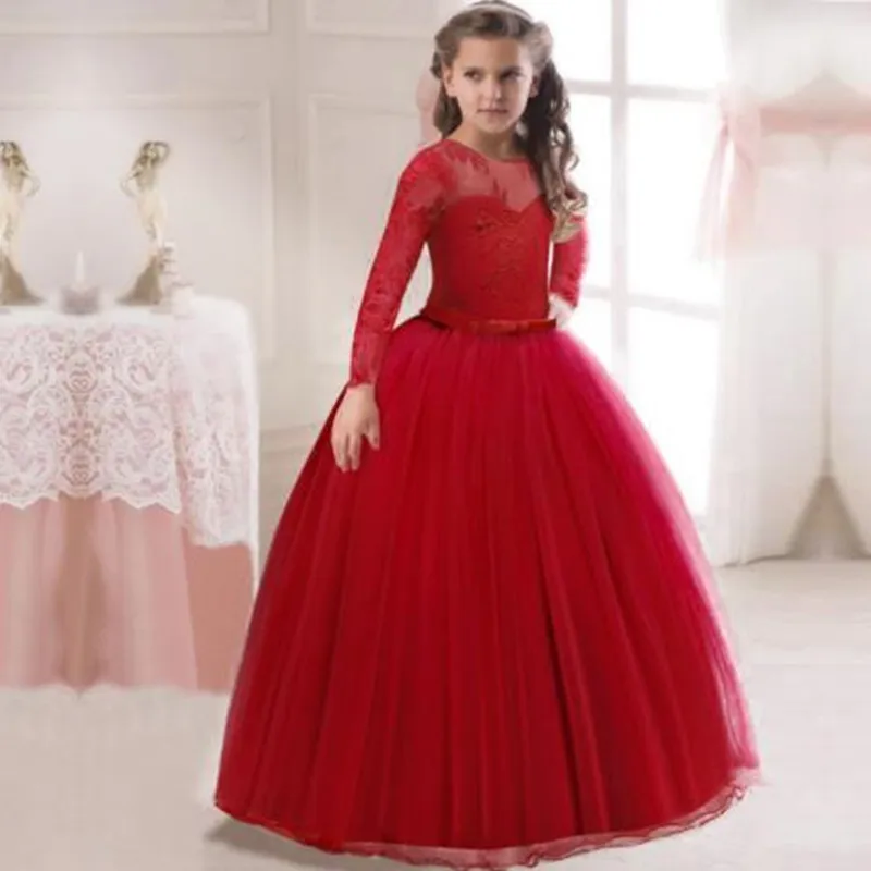 

Kids Fancy Girl Flower Petals Dress Children Bridesmaid Outfits Elegant Dress For Girl Vestido Party Prom Gown Princess Costume