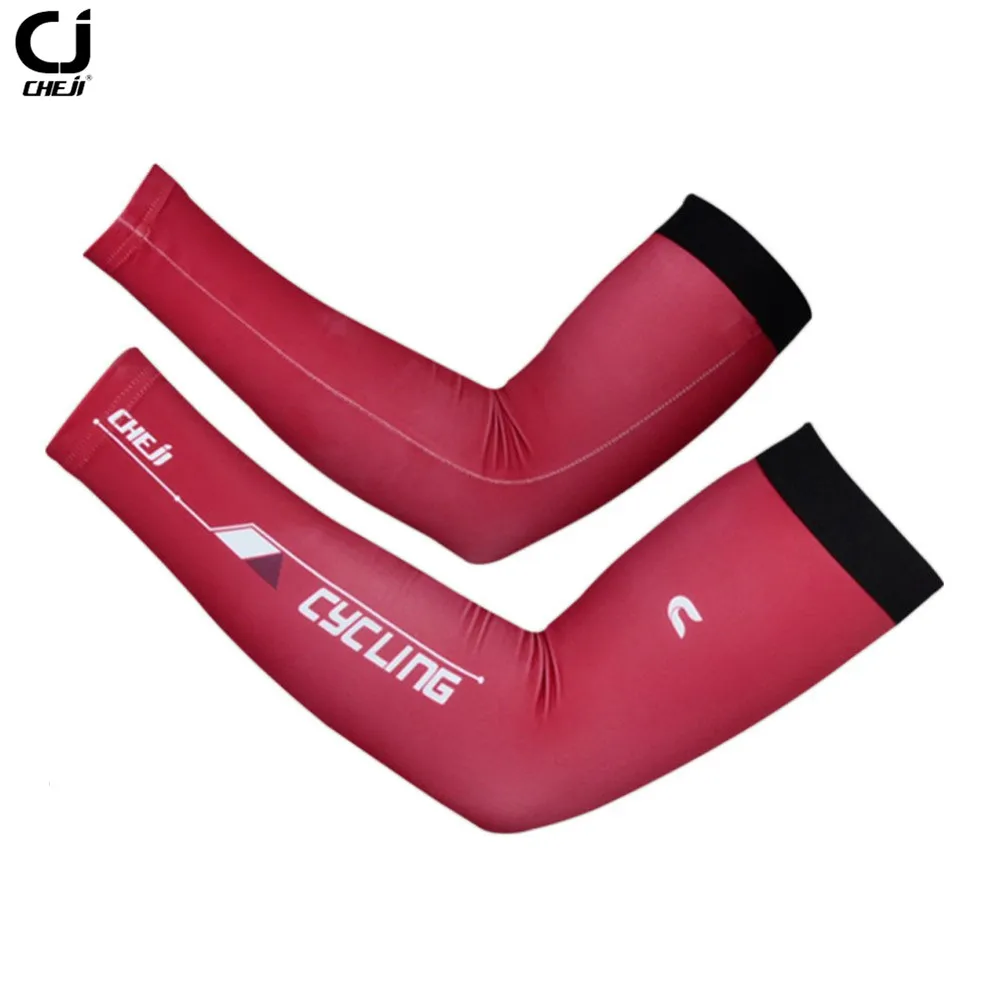 CHEJI Summer Red UV Bike Armwarmers Mountain Road Arm Sleeves Cover
