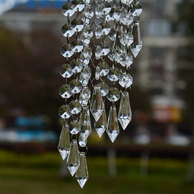 

12pcs Clear Acrylic Crystal Bead Hanging Strand For Wedding Manzanita Centerpiece Tree Party Home Chandelier Curtain Decoration