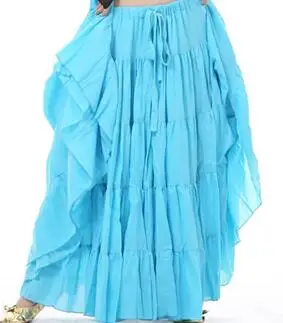ATS новая племенная одежда для танца живота для женщин 4 шт. комплект одежды античные бронзовые Бусины бюстгальтер юбка с поясом цыганские танцевальные костюмы - Цвет: Blue skirt