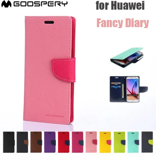 

Original Mercury GOOSPERY Fancy Diary Colorful PU Leather Wallet Flip Case for Huawei P8 P9 Lite 2017 P10 Plus Mate 10