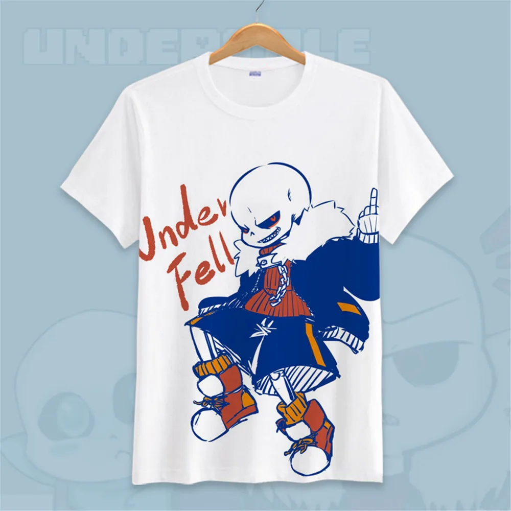 Игра «Undertale» футболка с коротким рукавом Undertale sans and papyrus футболка для подростков череп brother аниме одежда подарок Топ футболки