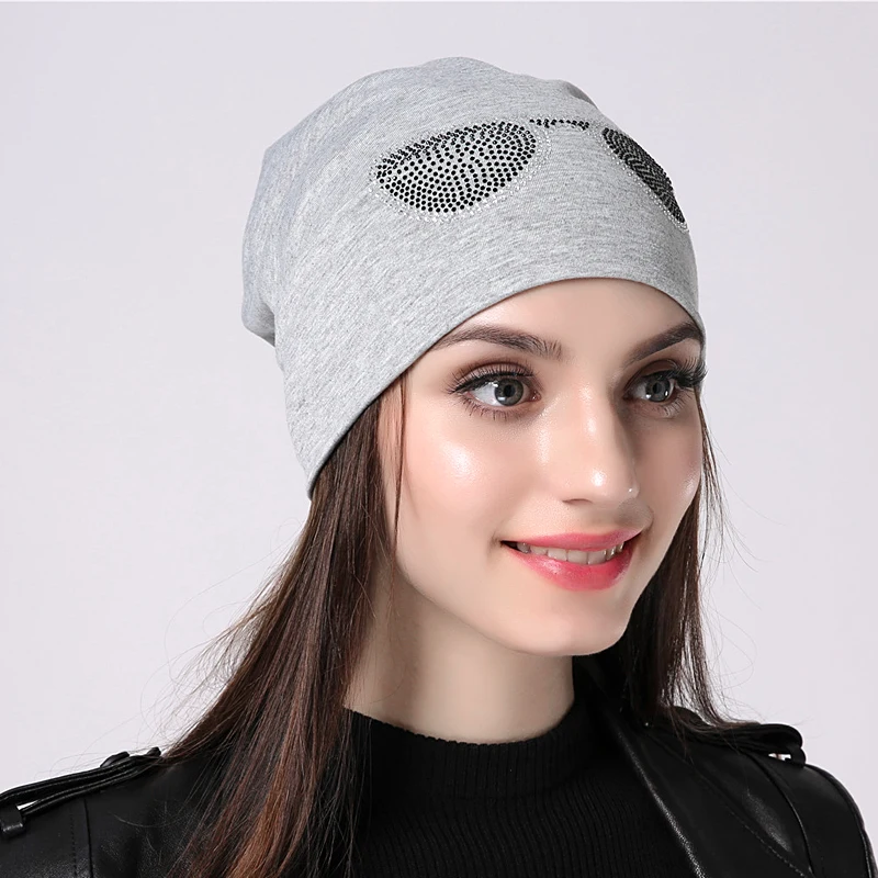 Geebro женские очки дизайн шапочка головные уборы для девочек, мужские и женские бейсбольные кепки, круглые шапки без полей для женщин, вязаные женские шляпа с Стразы