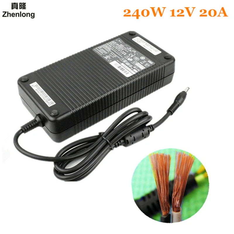 

Zhenlong 240W Power Converter AC110V AC220V(85-265V) Input DC 12V 20A LED Strip LED Bar Light Output Adapter Power Supply + Plug