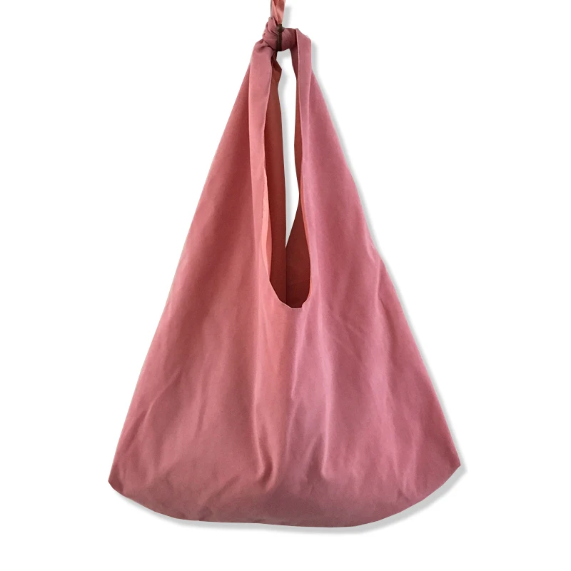 

2017 New Arrival Casual Tote Velour Shoulder Bags Women Art Retro Simple Handbag Powder Knotted Shoulder Suede Cloth Japan Bag