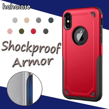 

500pcs Armor Shockproof Hybrid PC + TPU Case For iPhone XS Max XR X 8 7 6 6S Plus Case Slim Rugged Protective Dual Layer Cover
