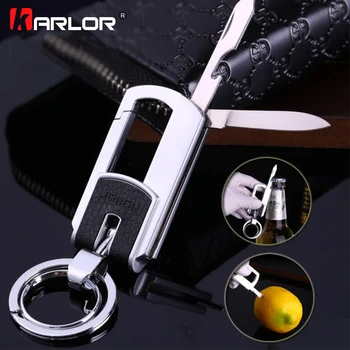 

Multifunctional Car Keychain Holder Key ring With Knife Screwdriver Bottle Opener Tools Automobiles Car Styling Accessories Gift