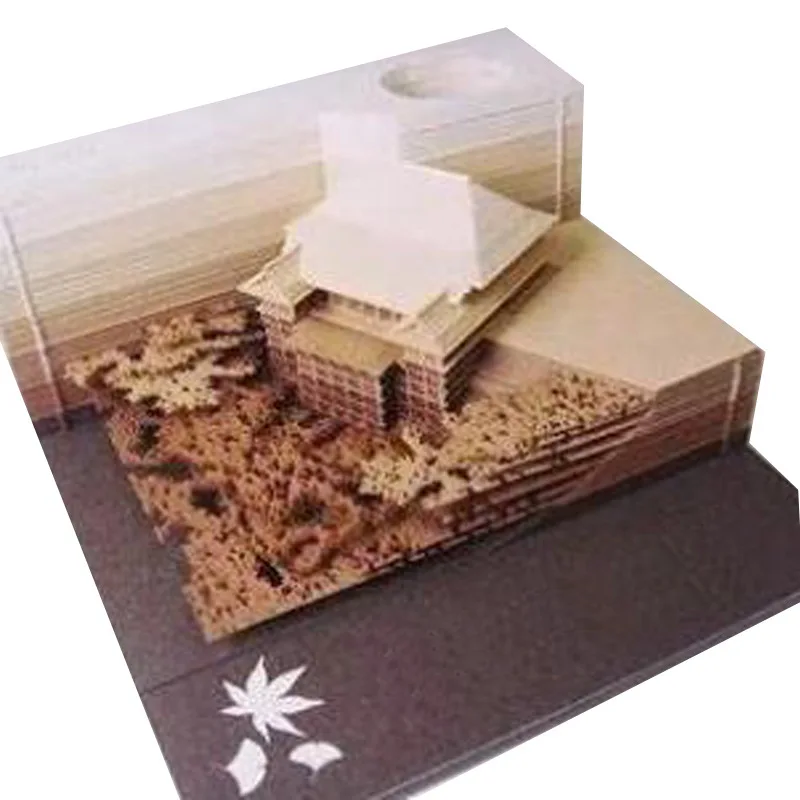 Креативная модель здания 3D Липкие заметки любовные открытки магнит на холодильник подарок на праздник - Цвет: Флуоресцентный желтый