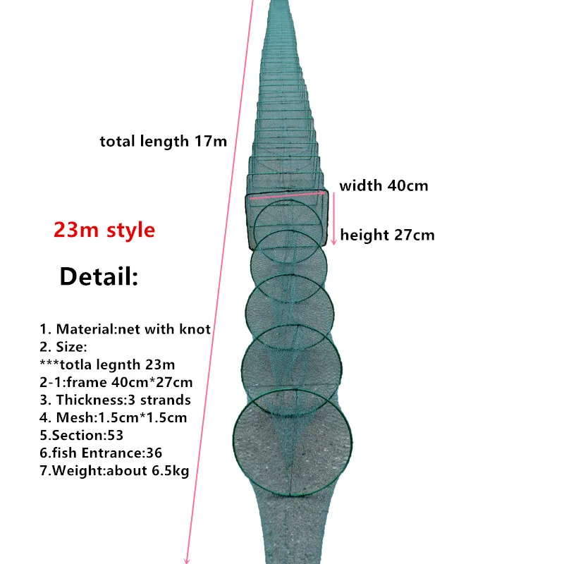 US $172.38 17m23m fishing cage big frame Crayfish cage strong shrimp cagefishing net outdoor Accessories fish trap filet de peche tool