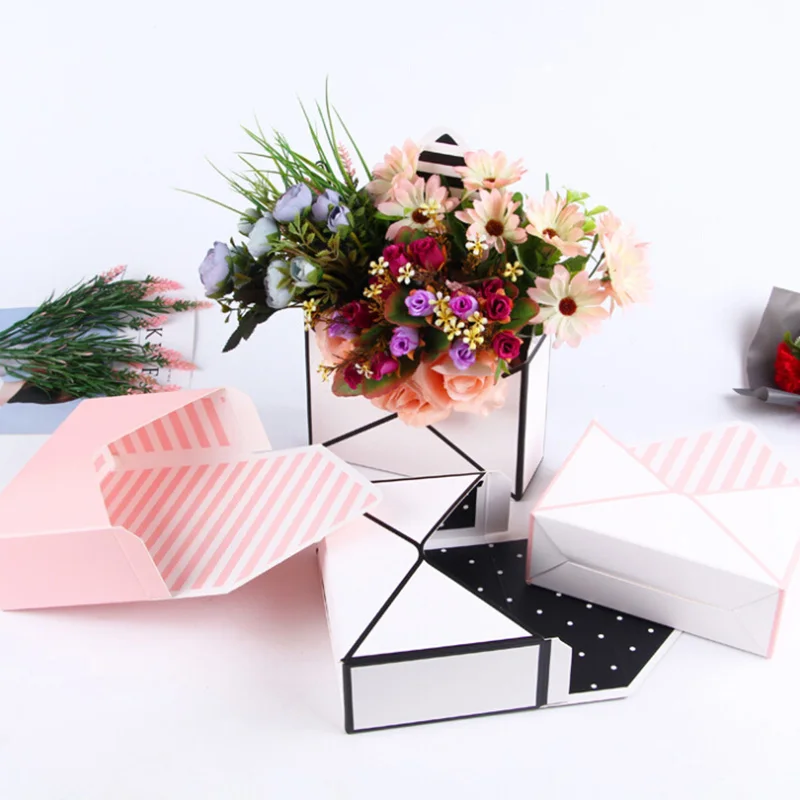 

6PCS Envelope Flower Gift Box Creative Hand-folded Folded Envelope Flower Box for Bridal Shower Decoration Valentines Day Crafts
