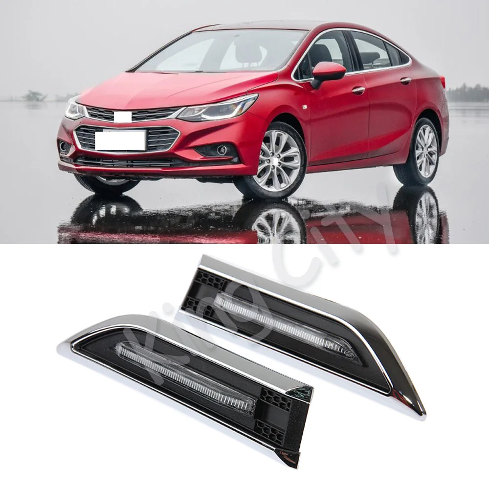 

CAPQX 2PCS For Chevrolet Cruze Sedan Hatchback 2010-2015 Auto Front LED Fender Side Marker Light side turn signal lamp Light