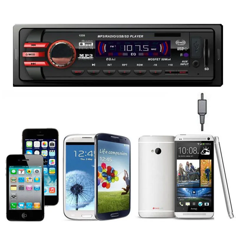 

Car Audio Stereo In Dash FM With Mp3 Player USB SD Input AUX Receiver 1235 Radio Cassette Player Car Accessories