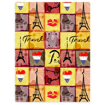 

HommomH Blanket Throw Comfort Warm Soft Plush Throw For Sofa Winter Blanket Paris Lattice Key Kiss