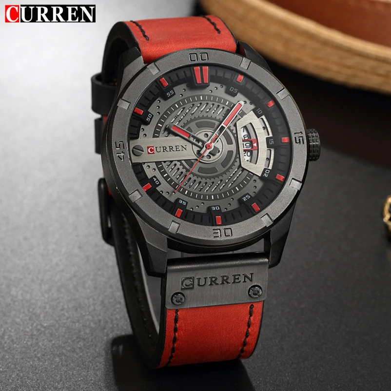 

Fashion Men's Watch CURREN Brand Luxury Leather Quartz Men Watch Casual Sport Clock Male Relogio Masculino Drop Shipping Hour