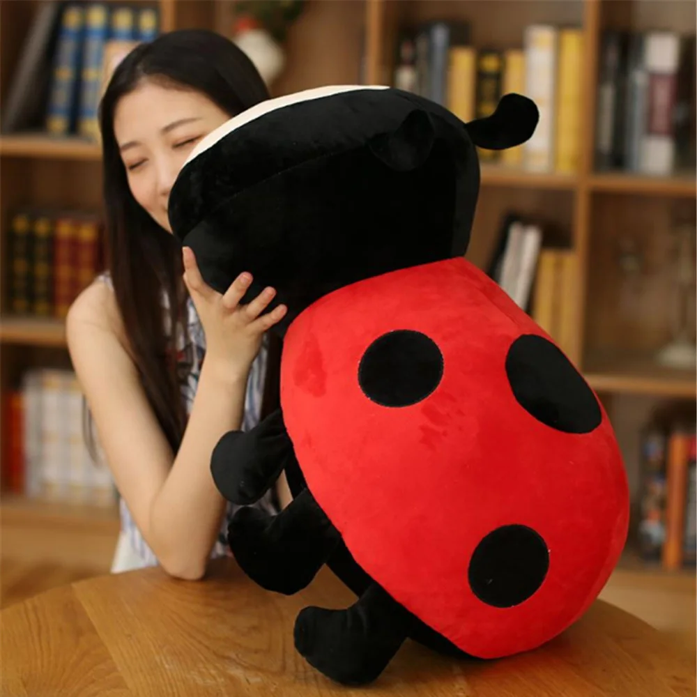 60cm Giant Stuffed Lovely Plush Soft Red Ladybird Toy 2