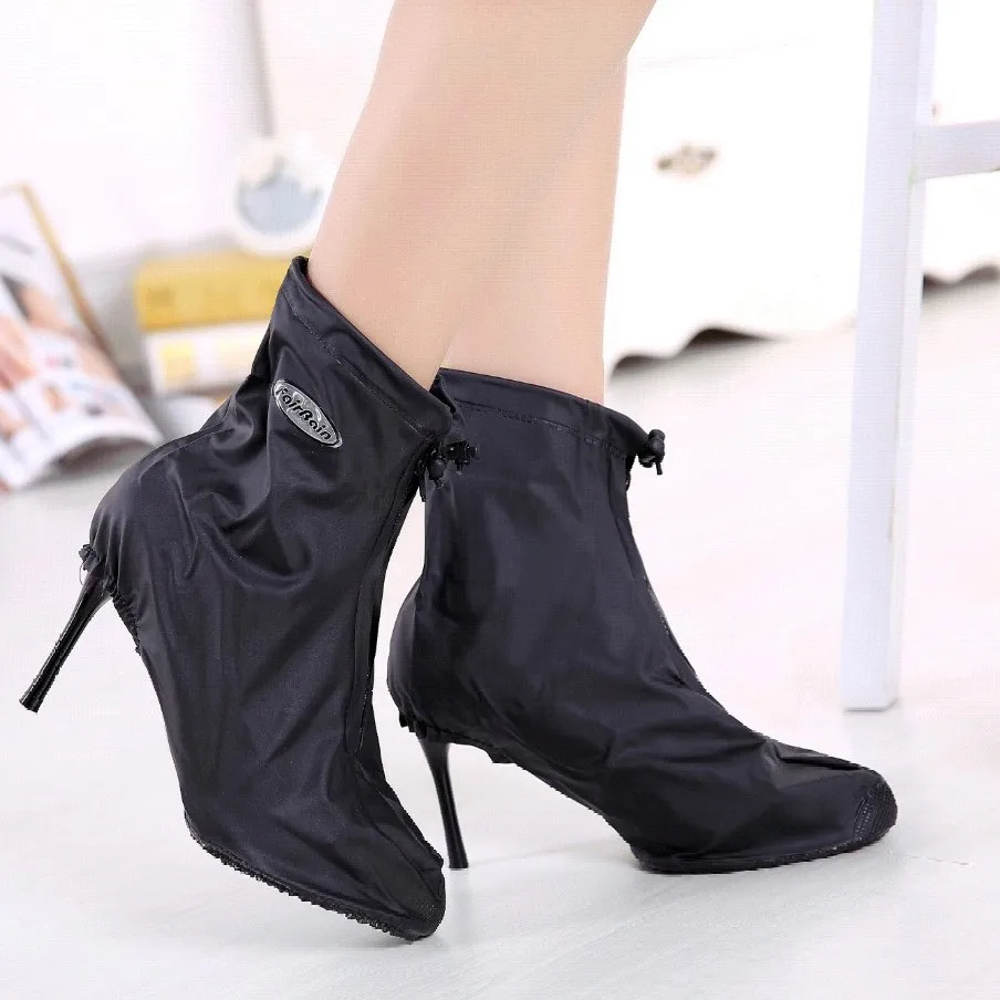 Foldable bag inside rain shoe covers waterproof for High heels