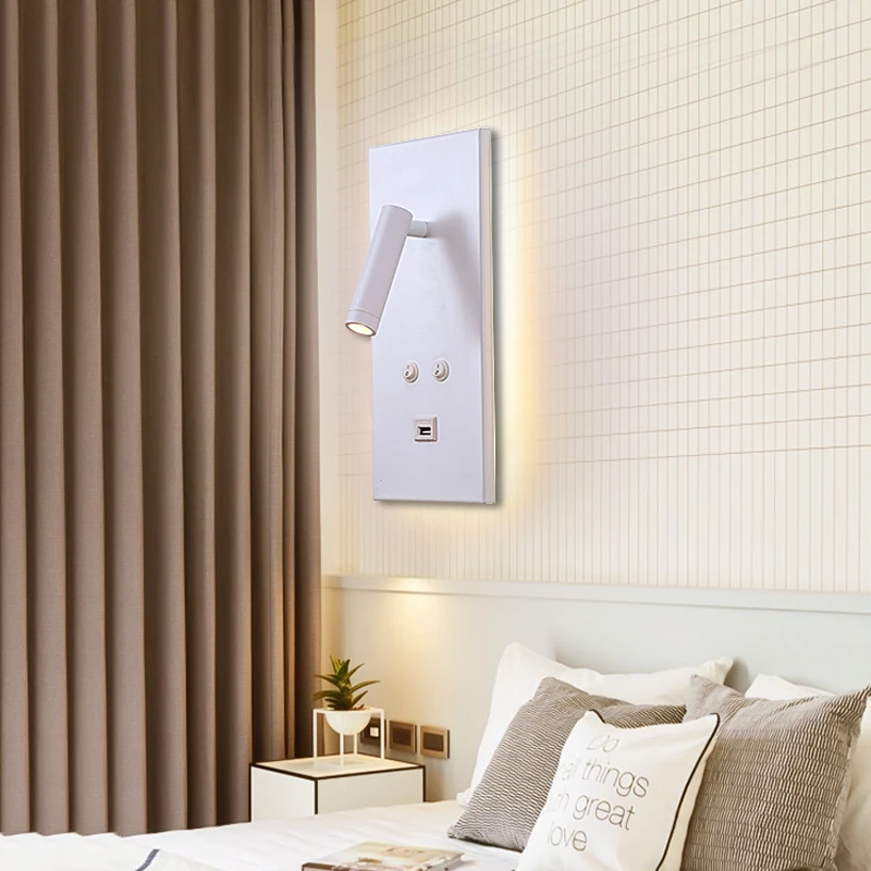 Скандинавский настенный светильник LEDUSB с выключателем 3 Вт Точечный ...