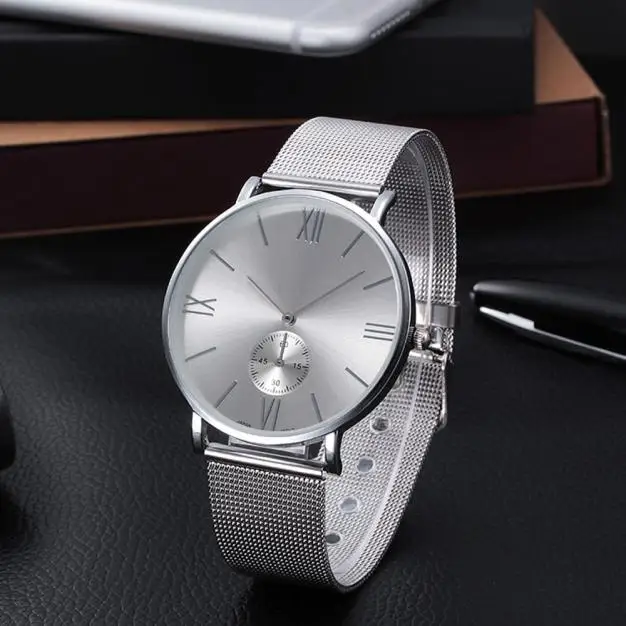 

Relogio Feminino Top Brand Men Watches Fashion Stainless Steel Analog Quartz Wrist Watch Lady Luxury Mesh Band Bracelet Watch