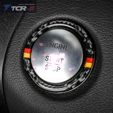 Для Mercedes Benz C E Class W205 W213 GLC автомобильный двигатель старт/стоп ключ зажигания кольцо Стикеры углеродного волокна отделка интерьера аксессуары