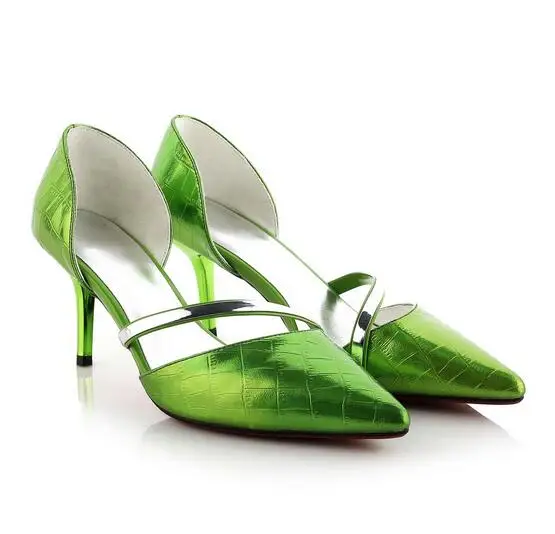 Women Green High Heels Pointed Toe High Heel Shoes 2017 New Fashion